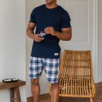 Phil & Co Phil & Co Heren Korte Pyjamabroek Geruit/Effen 2 Pack