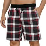 Marvmys Korte pyjamabroek voor heren, geruit, katoen, korte broek, comfortabele elastische pyjamabroek met zakken, S XXL, Stijl A, L : Amazon.nl: ...