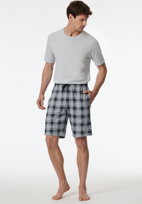 korte-pyjamabroek-heren-701ykc-1.jpg Schiesser Bermuda Mix + Relax Heren Pyjamabroek Kort veelkleurige geruite | bol - Afbeelding 1
