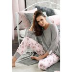 Grijs roze dames pyjama hartjes | Pyjama webshop | Online de mooiste pyjama's, nachthemden, ondermode en meer