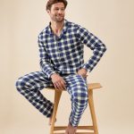 Little Label jules klassieke pyjama heren grote ruit donkerblauw S/46 extra... | bol