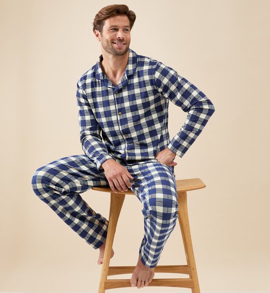 little-label-pyjama-348tut-1.jpg Little Label jules klassieke pyjama heren grote ruit donkerblauw S/46 extra... | bol - Afbeelding 1
