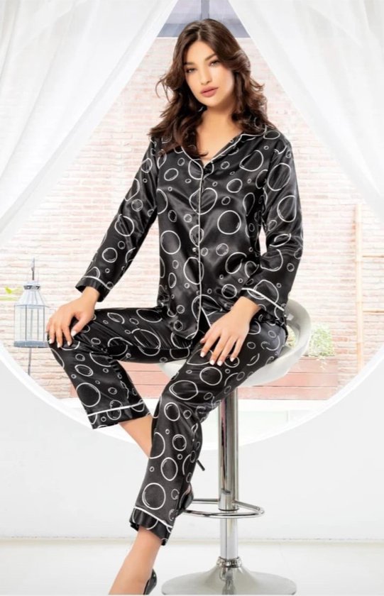 luxe-pyjama-dames-697wkt-1.jpg Satijn Dames 2 Delige Pyjama Luxe Pyjamaset Nachtkleding Cadeau voor Vrouw ... | bol - Afbeelding 1