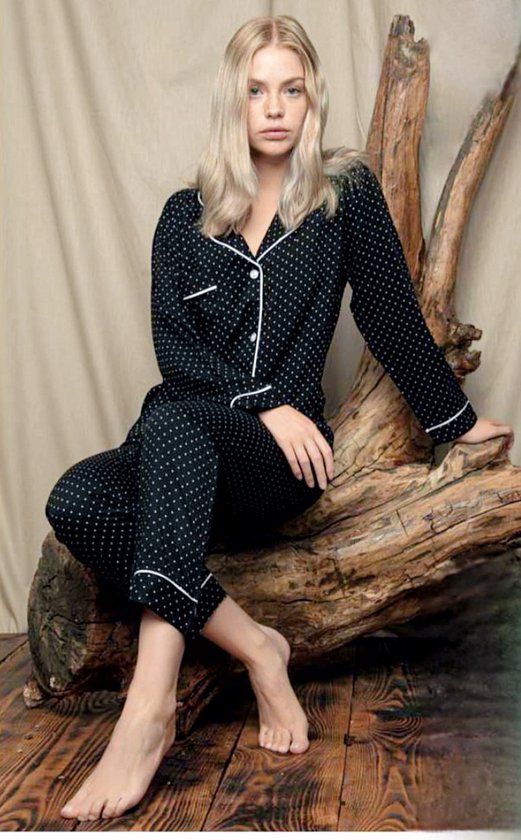 luxe-pyjama-dames-860bex-1.jpg Dames Pyjama Set Sara / Zwart / maat XL | bol - Afbeelding 1