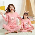 Mama en dochter bijpassende outfits pyjama familie look moeder dochter zoon homewear katoenen pyjama kinderen mama en ik kleding AliExpress 1501