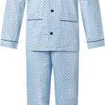 Gentlemen klassieke heren pyjama 9435 met doorknoop 100% katoen blue maat 62 | bol