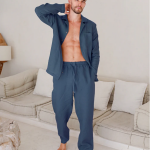 Heren pyjama linnen blauw | forbodyandsoul