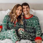 Groene Winter Kerst Matching Familie Pyjama