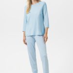 Pyjama Serie Simple Stripes Kleur Alice Blue