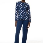 Mey pyjama lange mouw dot Scribbled Dots 1240017 Deep Marine 42