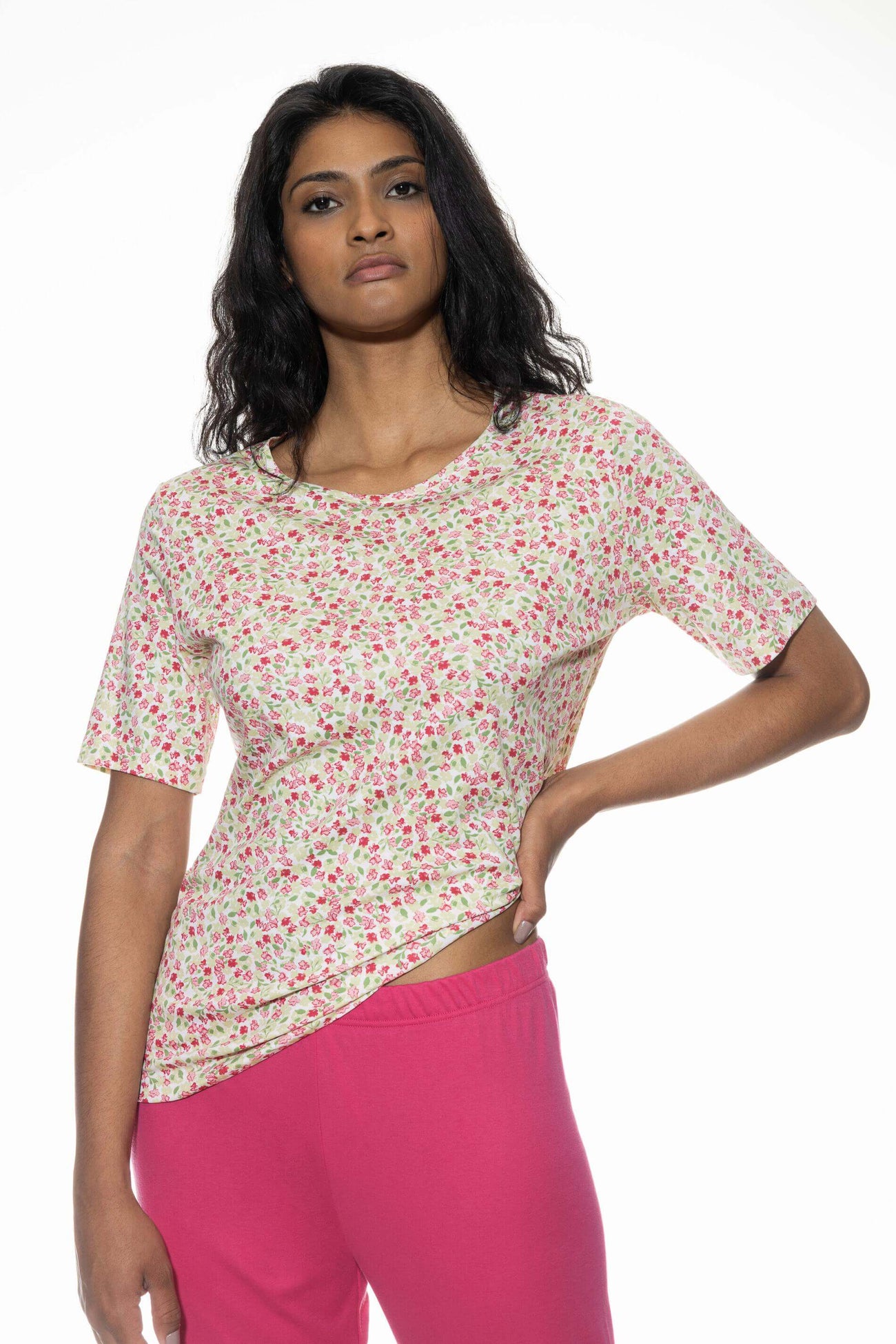 mey-pyjama-dames-688xil-1.jpg Mey Tweedelige Pyjama Petites Fleurs Dames 1240061 1223 pistachio cream - Afbeelding 1