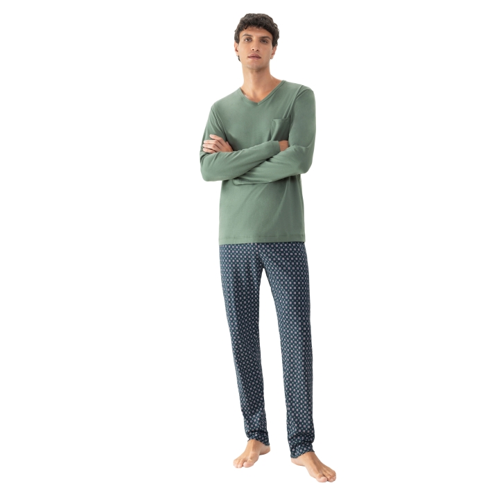 mey-pyjama-heren-090izd-1.jpg Mey heren pyjama groen - Afbeelding 1