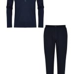 MEY Pyama's 30045 31070 Blauw Nachtmode heren pyjama reg fit
