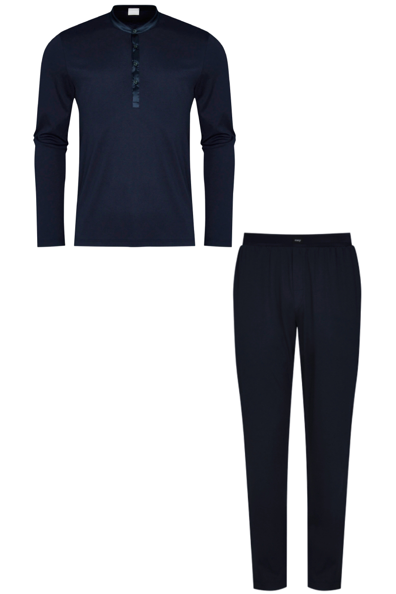 mey-pyjama-heren-312yzz-1.jpg MEY Pyama's 30045 31070 Blauw Nachtmode heren pyjama reg fit - Afbeelding 1