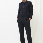 MEY Pyama's 30045 31070 Blauw Nachtmode heren pyjama reg fit