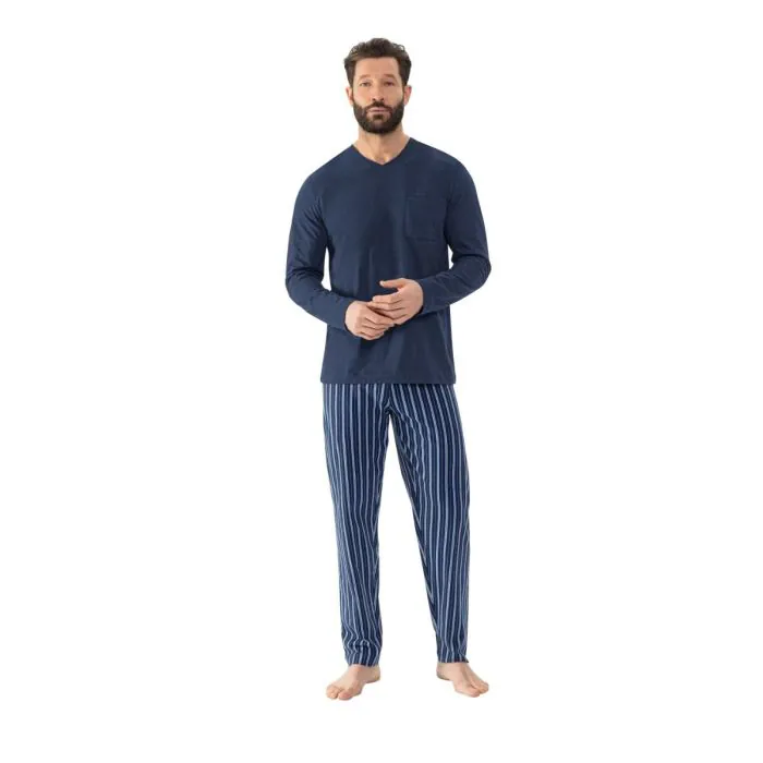 mey-pyjama-heren-417wip.webp Mey Heren Pyjama Serie Straight 2240000 668 yacht blue - Afbeelding 1
