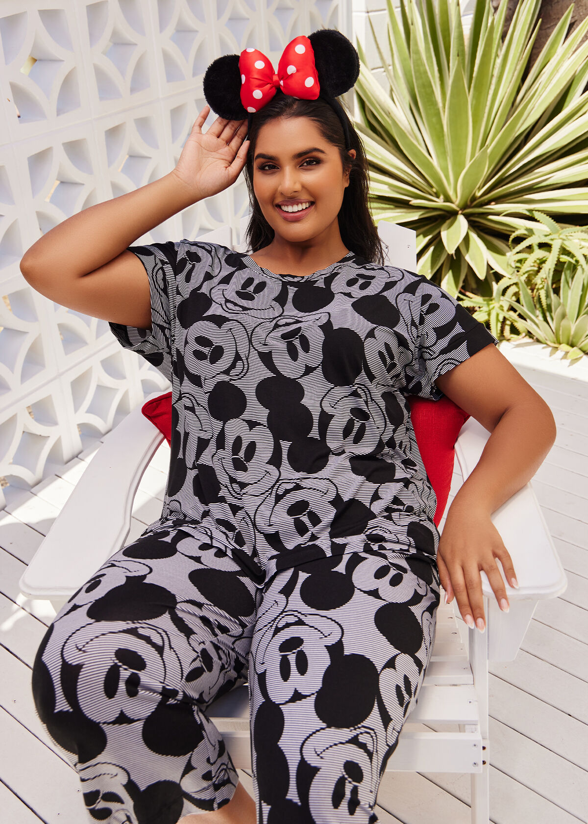 mickey-mouse-pyjama-195kgu-1.jpg Shop Plus Size Mickey Mouse Stripe Pyjama Pant, Multi | Taking Shape SG - Afbeelding 1