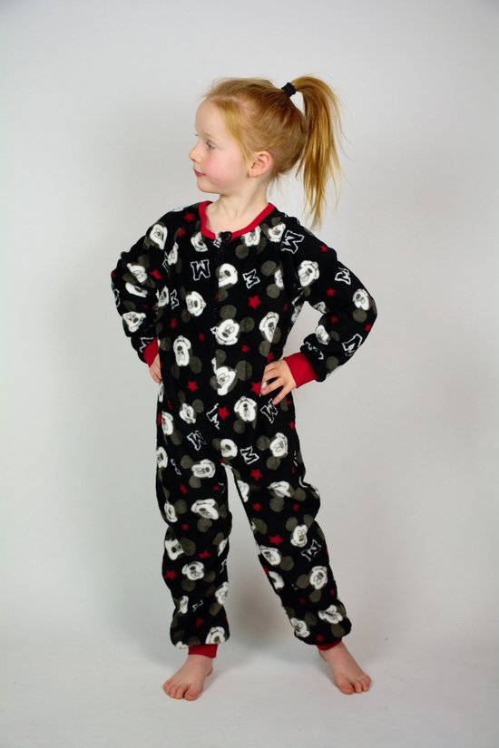 mickey-mouse-pyjama-516bwd-1.jpg Mickey Mouse Onesie Jumpsuit Lange Pyjama Zwart 3 Jaar Maat 98 | bol - Afbeelding 1