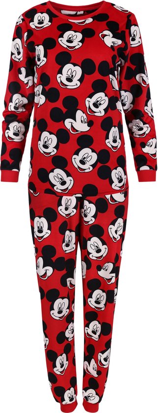 mickey-mouse-pyjama-712szx-1.jpg DISNEY Mickey Mouse Rode Pyjama voor Dames met Lange Mouwen / XS | bol - Afbeelding 1