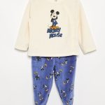 Fluwelen pyjamaset 'Mickey Mouse' 2 delig Blauw
