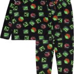 Zwart groene fleece pyjama Minecraft / 13 14 jaar 164 cm | bol