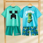 Kopen Blauw Vanilla Underground Minecraft Short Sleeve Short Leg Pyjamas Set 2 Pack van Next Nederland