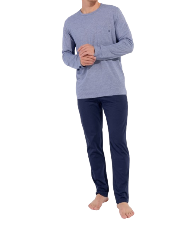 modal-pyjama-524uqn.png HOM HOM Modal Comfort Long Pyjama Navy - Afbeelding 1