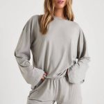 Grey Modal Oversized Lange Mouw Top & Shorts Pyjama Set | Boohoo NL