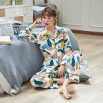 LIUYUNN Dames Pyjama Set,Tropical Plant Banaan Bloem Print Mooie Knop Lange mouw Nachtkleding Dames Pyjama Sets Zachte Lounge Nachtkleding Voor Meisjes, Foto, M : Amazon.nl: Kleding, schoenen & sieraden