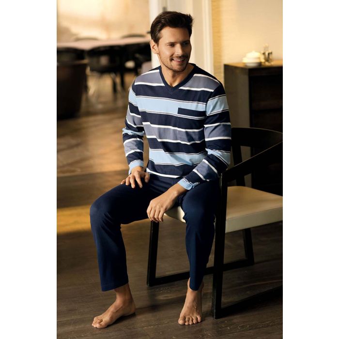 nachtkleding-heren-172bwf-1.jpg Katoenen heren pyjama | Gratis verzending | Online de mooiste pyjama's, nachthemden, ondermode en meer - Afbeelding 1