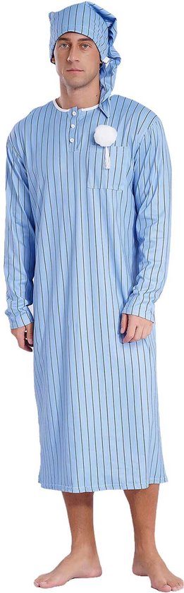 nachtkleding-heren-317yao-1.jpg Heren sissy pyjama Mantel en hoed Sexy nachtkleding Rollenspel | bol - Afbeelding 1