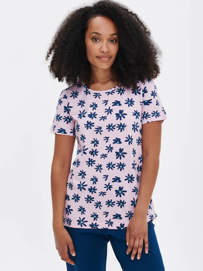 nanso-pyjama-917ifd-1.jpg Nanso capri pyjama 28786 MARKETTA Blauw roze gebloemd XXXL - Afbeelding 1
