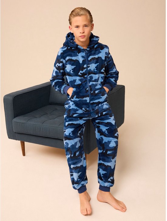 next-pyjama-387kkz-1.jpg Next Jongens Onesie fleece pyjama Blauw | bol - Afbeelding 1