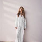 Next Dames Premium pyjama van katoen en Tencel met knopen Wit | bol