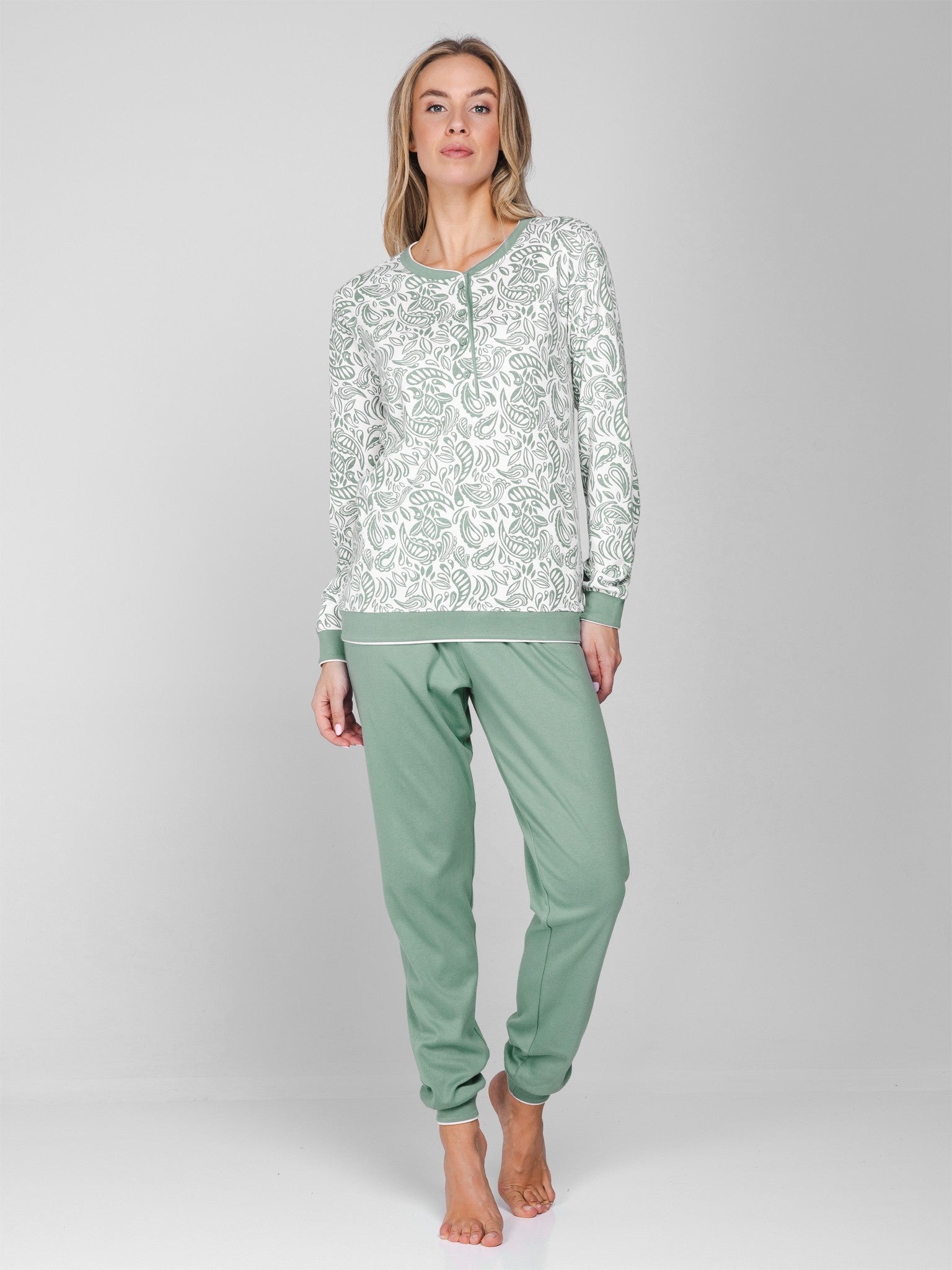 pastunette-pyjama-dames-293sut-1.jpg Pyjama Nordic Leaf - Afbeelding 1