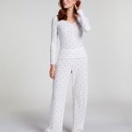 Hunkemöller Dames Pyjama top Pointelle Lange mouw, ronde hals, zachte stof XS | bol