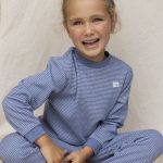 Feetje Pyjama wafel Blue melange duimelotje webshop.nl