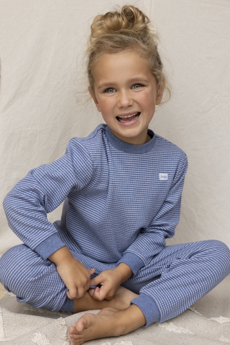 pyjama-feetje-168ese-1.jpg Feetje Pyjama wafel Blue melange duimelotje webshop.nl - Afbeelding 1