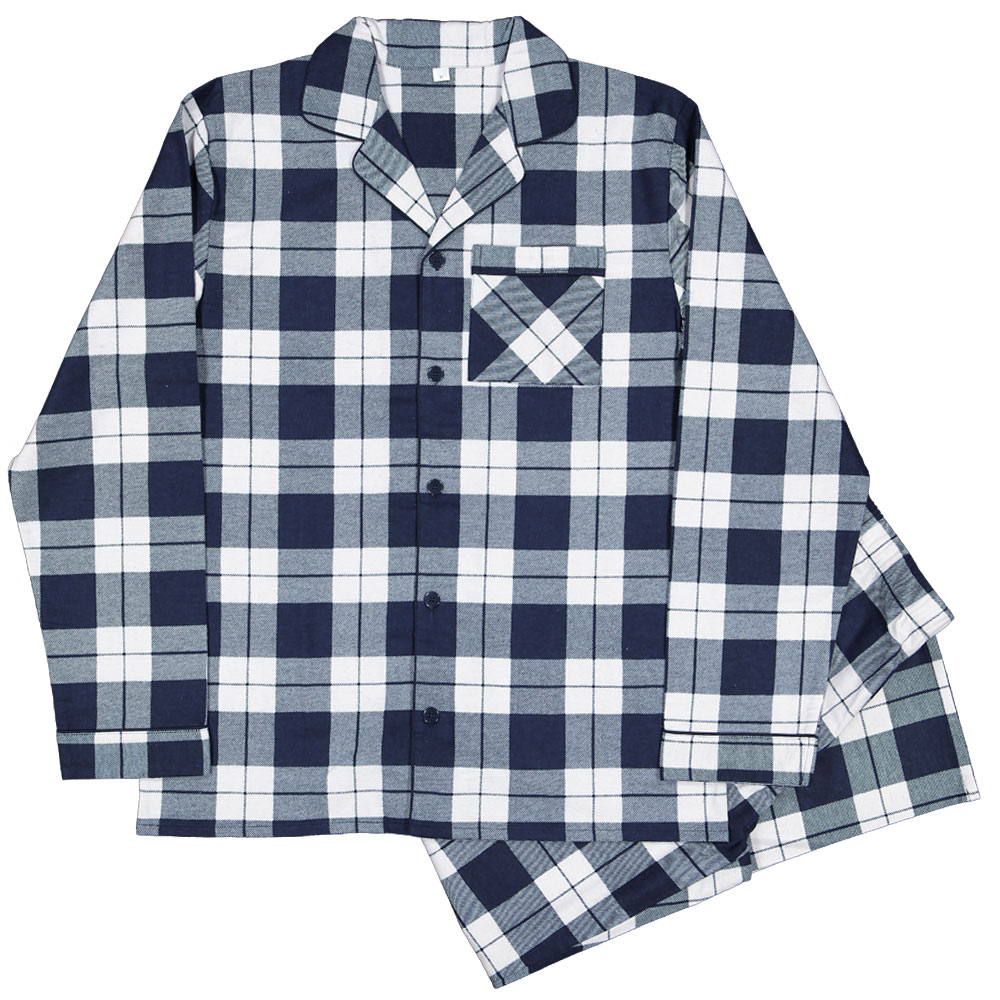 pyjama-heren-flanel-077ttj-1.jpg Flanel heren pyjama Lange mouwen Navy kopen? Goed en goedkoop | Zeeman | Zeeman - Afbeelding 1