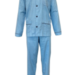 Gentlemen klassieke heren pyjama 9461 met doorknoop flanel blauw