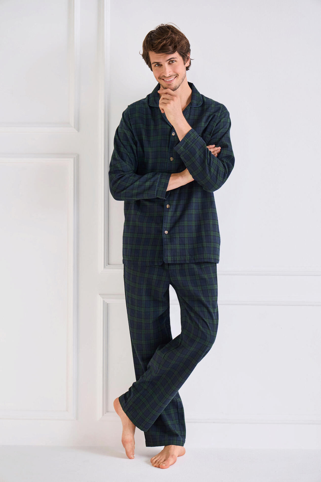 pyjama-heren-flanel-531qza-1.jpg Grandfather flanellen pyjama | ontdek klassiekers - Afbeelding 1