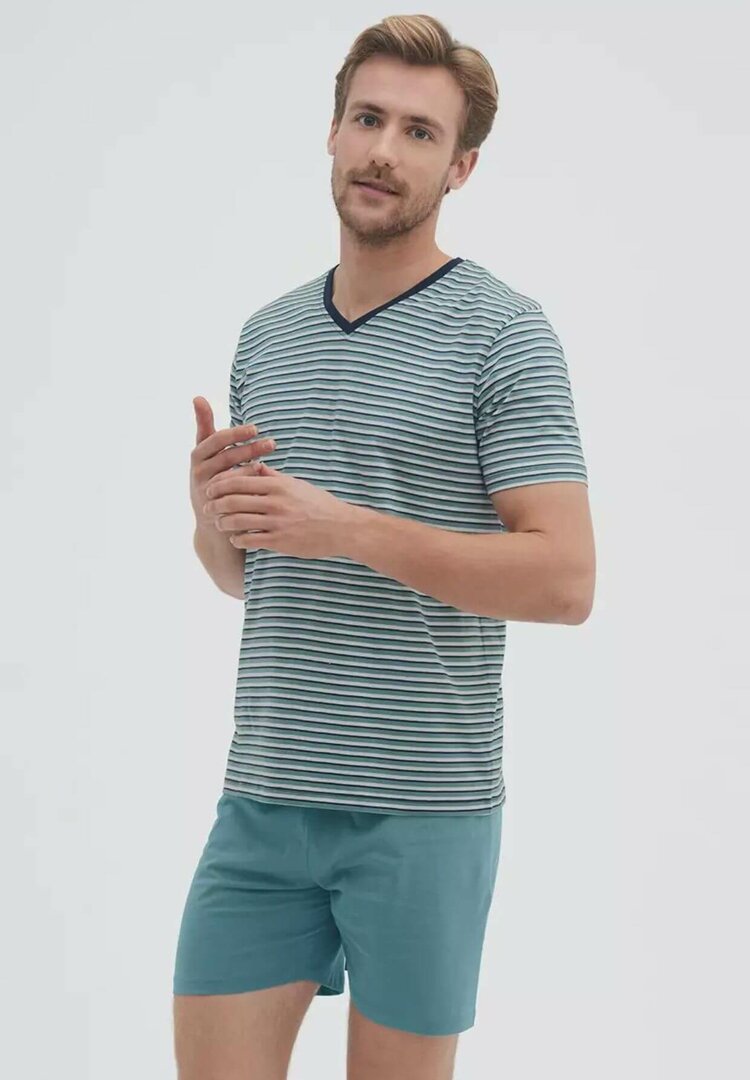 pyjama-heren-korte-broek-044imf-1.jpg Heren pyjamaset korte mouw reef waters Lotika - Afbeelding 1