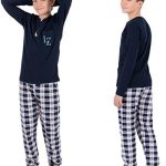 LOREZA ® Katoenen tweedelige pyjamaset voor jongens (128 134 (8 9 jaar), Blauw) : Amazon.nl: Kleding, schoenen & sieraden