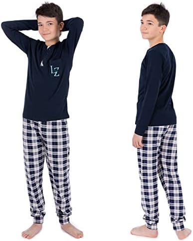 pyjama-kinderen-428bbe-1.jpg LOREZA ® Katoenen tweedelige pyjamaset voor jongens (128 134 (8 9 jaar), Blauw) : Amazon.nl: Kleding, schoenen & sieraden - Afbeelding 1