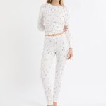 Pyjama legging in zachte pointelle met skiërsmotief WIK ECRU ETAM