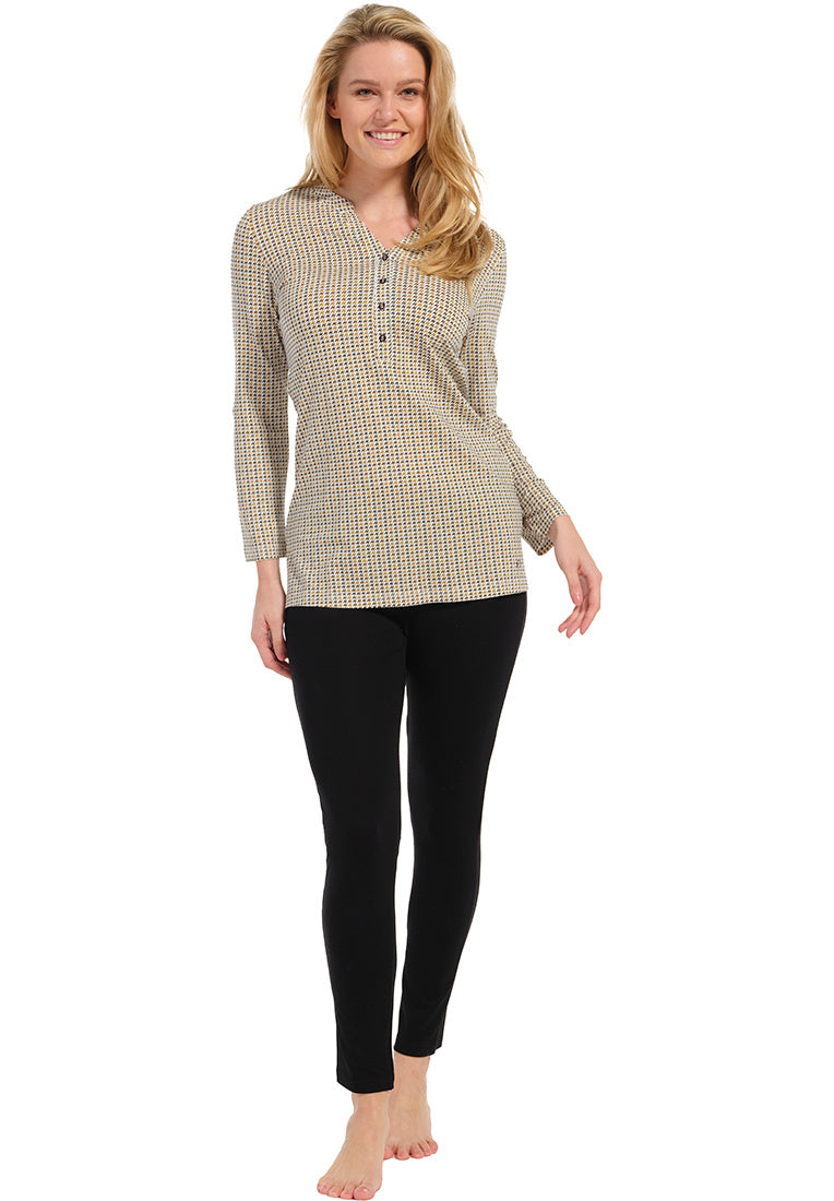 pyjama-legging-631lgp-1.jpg Pastunette Deluxe Pyjama met legging 25232 336 4 bruin 38 - Afbeelding 1