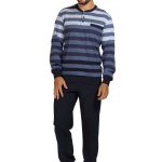 Comte heren pyjama katoen blauw gestreept Kosmeyer.nl
