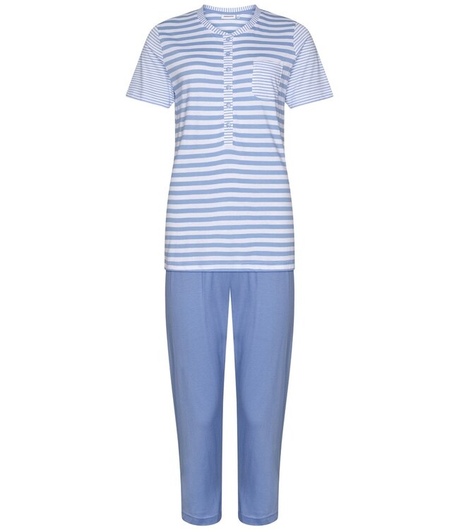 pyjama-met-knoopjes-780knm-1.jpg Pastunette katoenen dames pyjama met knoopjes 'stripey blue' - Afbeelding 1