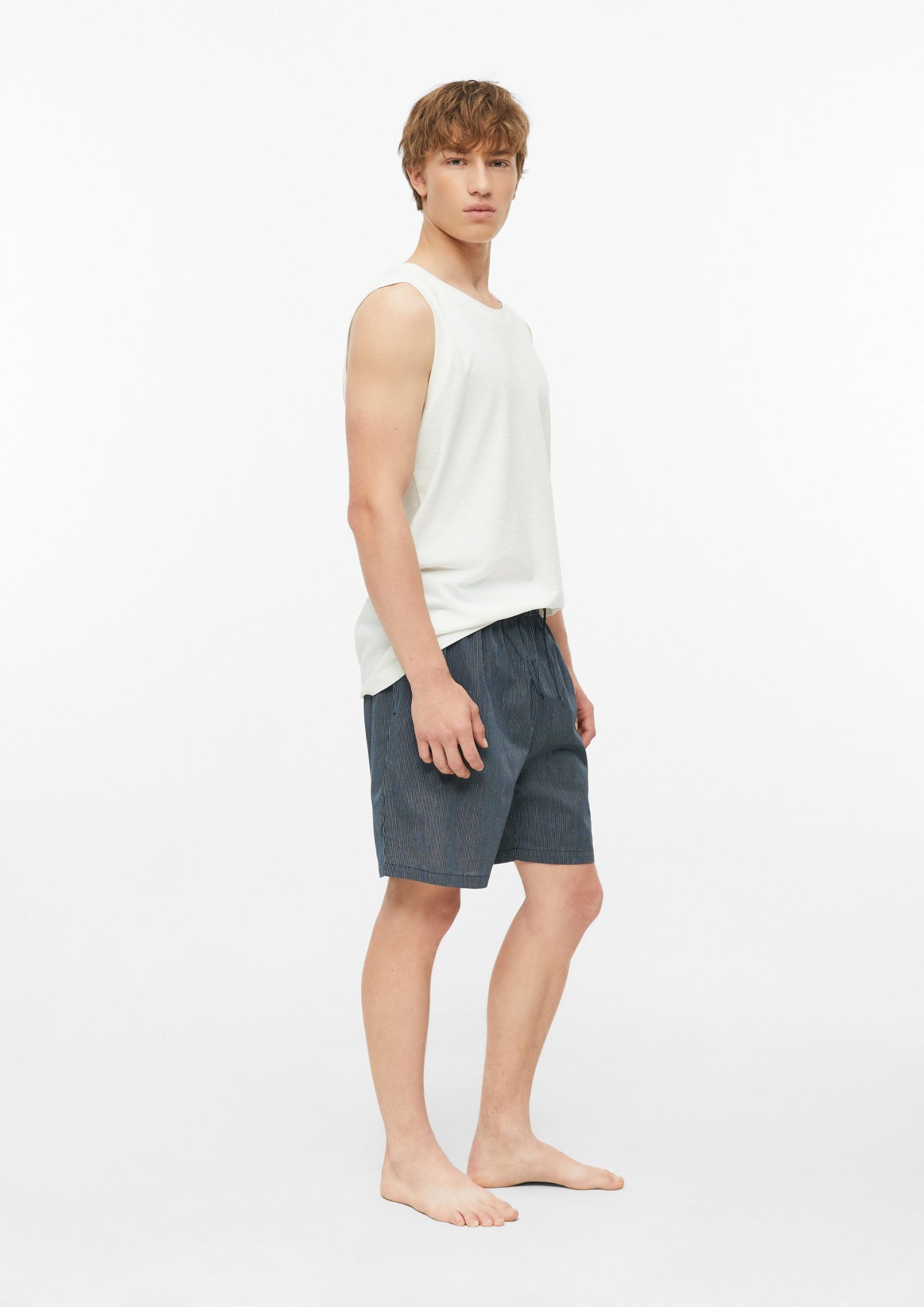 pyjama-short-heren-097iua-1.jpg s.Oliver Pyjamashort met steekzakken Navy - Afbeelding 1