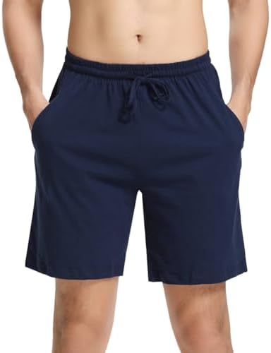 pyjama-short-heren-420tay-1.jpg Aseniza Herenshorts, 100% katoen, korte pyjama voor heren, elastisch, zomer, geruit, korte broek voor heren, verpakking 1 en 2, 1 blauw, L : ... - Afbeelding 1